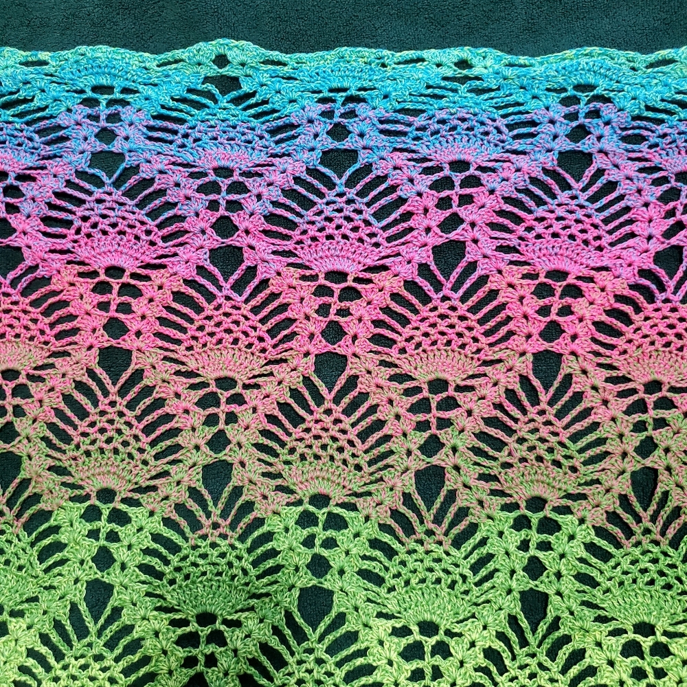 💖 New Handmade Crochet Shawl / Scarf / Pareo - Picture 3 of 10